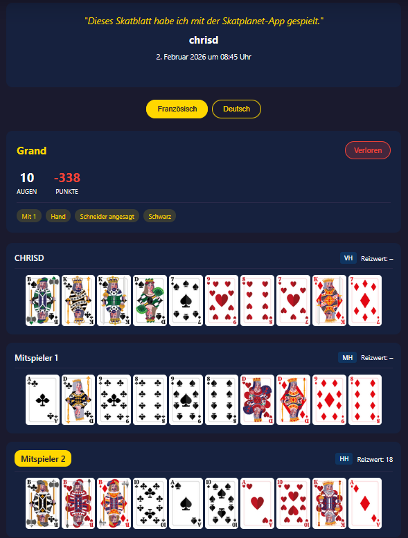 Skatplanet - Skat spielen online